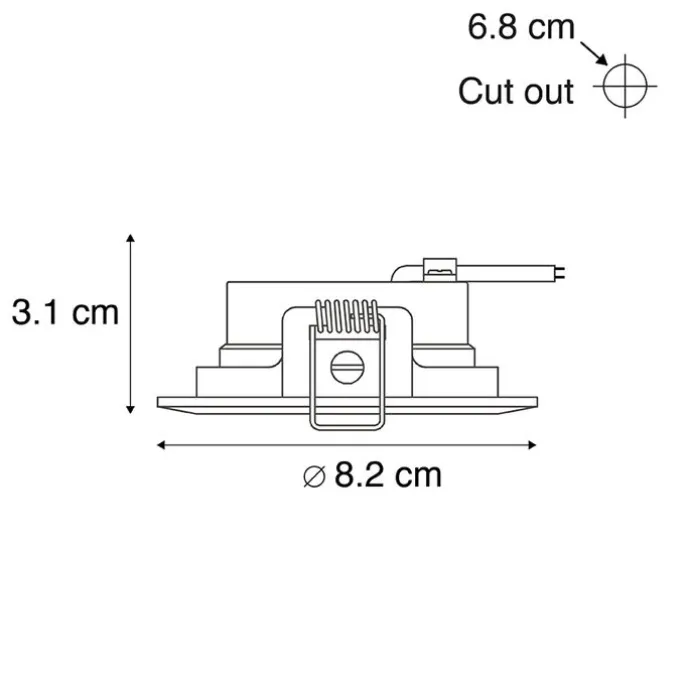 Inbouwspot zilver incl. LED 3-staps dimbaar IP44 - Ulo