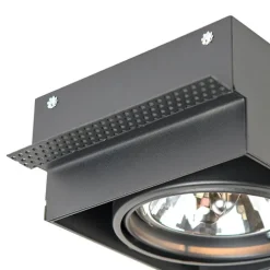 Inbouwspot zwart AR111 draai- en kantelbaar trimless - Oneon