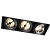 Inbouwspot zwart AR111 trimless 3-lichts - Oneon
