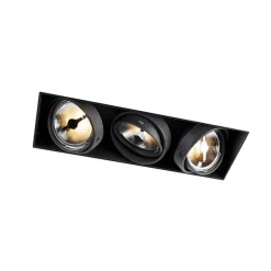 Inbouwspot zwart AR111 trimless 3-lichts - Oneon