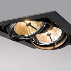 Inbouwspot zwart AR111 verstelbaar 2-lichts - Oneon