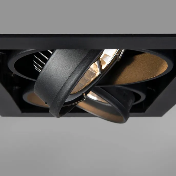 Inbouwspot zwart AR111 verstelbaar 2-lichts - Oneon