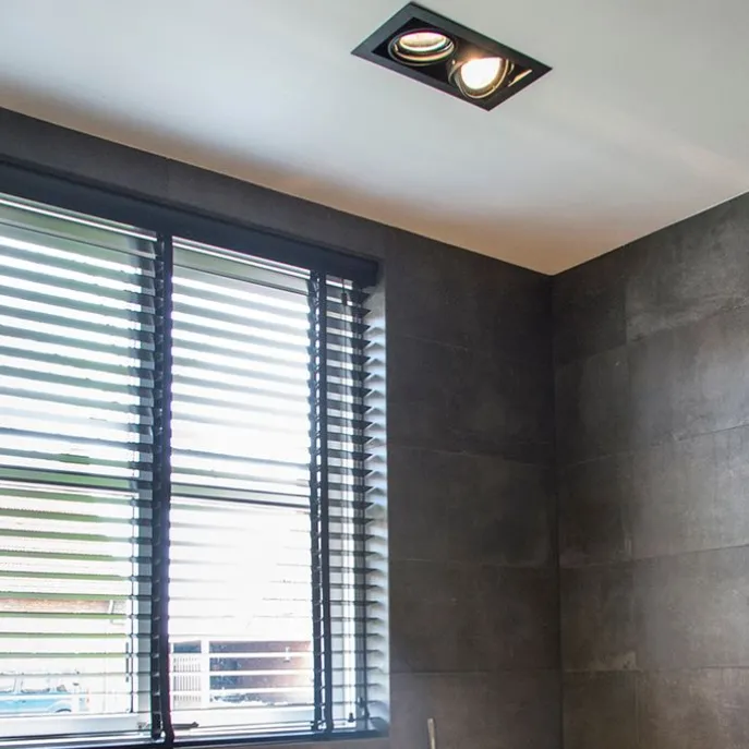 Inbouwspot zwart AR111 verstelbaar 2-lichts - Oneon