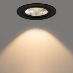 Inbouwspot zwart 9,5cm incl. LED 1300 lm dimbaar IP23 - Gaius