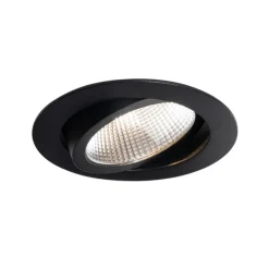 Inbouwspot zwart 9,5cm incl. LED 1300 lm dimbaar IP65 - Gaius