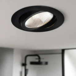 Inbouwspot zwart 9,5cm incl. LED 1300 lm dimbaar IP65 - Gaius