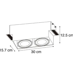 Inbouwspot zwart GU10 AR111 Trimless 2-lichts - Oneon
