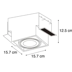 Inbouwspot zwart GU10 AR111 Trimless - Oneon
