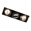 Inbouwspot zwart GU10 AR70 trimless 3-lichts - Oneon