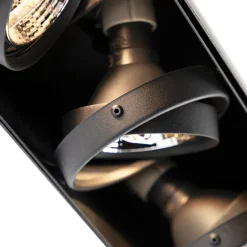 Inbouwspot zwart GU10 AR70 trimless 3-lichts - Oneon