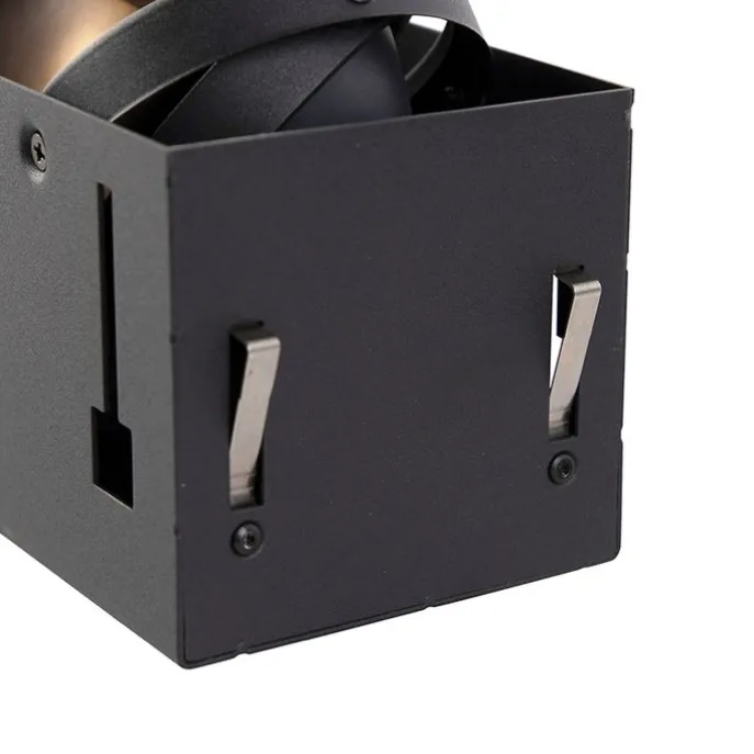 Inbouwspot zwart GU10 AR70 trimless 3-lichts - Oneon