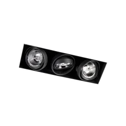 Inbouwspot zwart GU10 AR70 trimless 3-lichts - Oneon