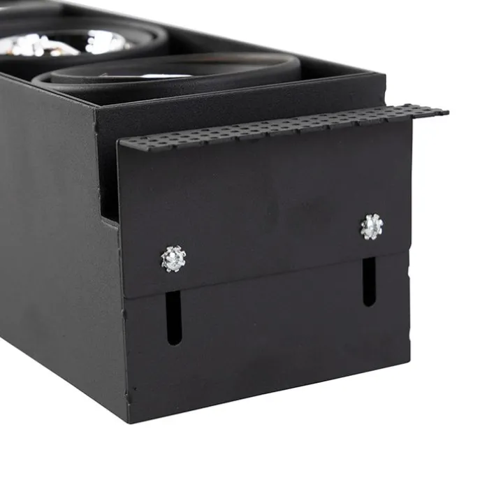 Inbouwspot zwart GU10 AR70 trimless 3-lichts - Oneon