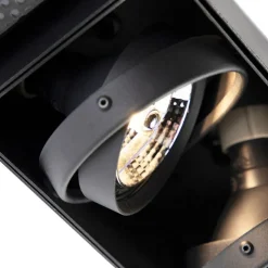 Inbouwspot zwart GU10 AR70 trimless 3-lichts - Oneon