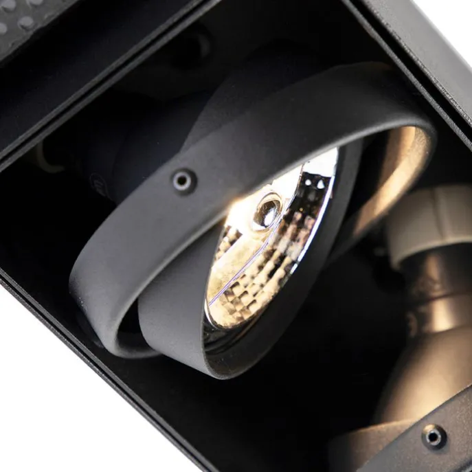 Inbouwspot zwart GU10 AR70 trimless 3-lichts - Oneon