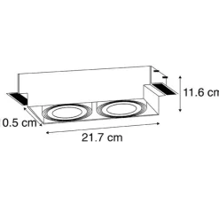 Inbouwspot zwart GU10 AR70 trimless 2-lichts - Oneon
