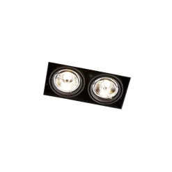 Inbouwspot zwart GU10 AR70 trimless 2-lichts - Oneon