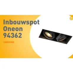 Inbouwspot zwart GU10 draai- en kantelbaar trimless 2-lichts - Oneon