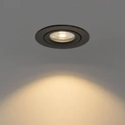 Inbouwspot zwart kantelbaar 8,2cm incl. LED dim to warm IP54 ultra slim - Pupil