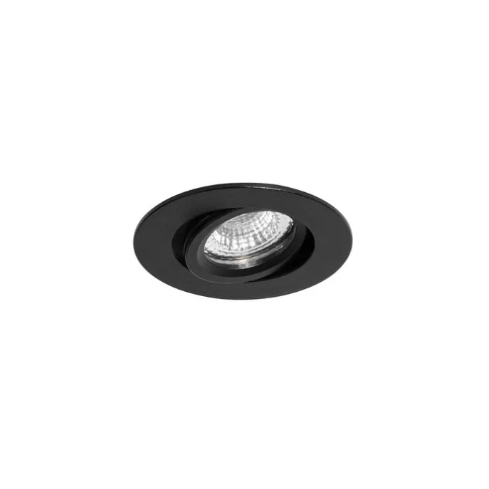 Inbouwspot zwart kantelbaar 6,5cm incl. LED IP54 ultra slim - Pupil
