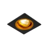 Inbouwspot zwart met goud 9,3 cm draai- en kantelbaar - Chuck