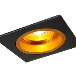 Inbouwspot zwart met goud 9,3 cm draai- en kantelbaar - Chuck