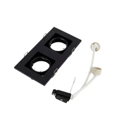 Inbouwspot zwart rechthoekig 2-lichts - Qure