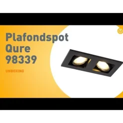 Inbouwspot zwart rechthoekig 2-lichts - Qure