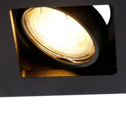 Inbouwspot zwart rechthoekig 2-lichts - Qure