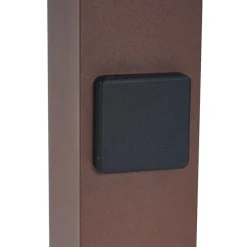 Industrieel buiten paaltje roestbruin met smoke glas 50cm met schemersensor - Denmark