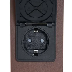 Industrieel buiten paaltje roestbruin met smoke glas 50cm met schemersensor - Denmark