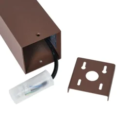 Industrieel buiten paaltje roestbruin met smoke glas 50cm met schemersensor - Denmark