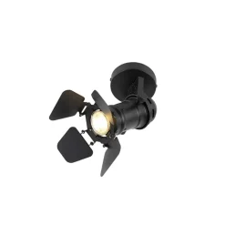 Industriele studiospot zwart GU10 met kleppen - Movie