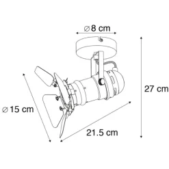 Industriele studiospot zwart GU10 met kleppen - Movie