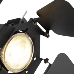 Industriele studiospot zwart GU10 met kleppen - Movie
