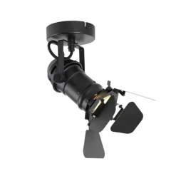 Industriele studiospot zwart GU10 met kleppen - Movie