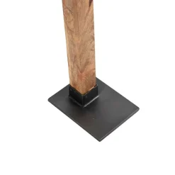 Industriele vloerlamp donkergrijs met mango hout - Mangoes