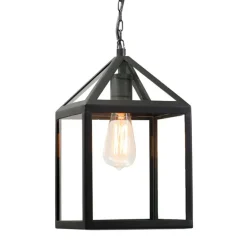 Industriële buiten hanglamp zwart IP23 - Amsterdam
