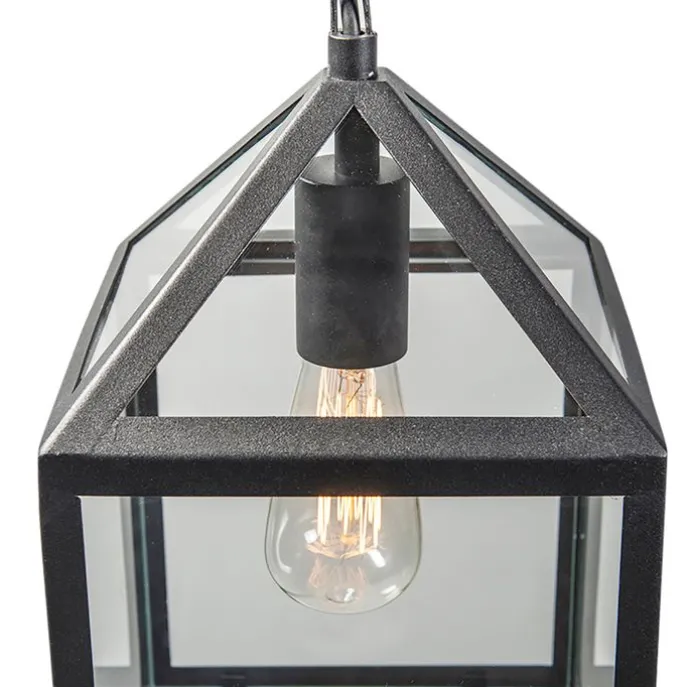 Industriële buiten hanglamp zwart IP23 - Amsterdam