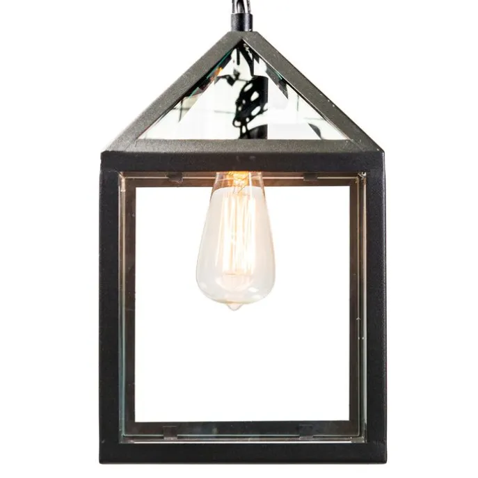 Industriële buiten hanglamp zwart IP23 - Amsterdam