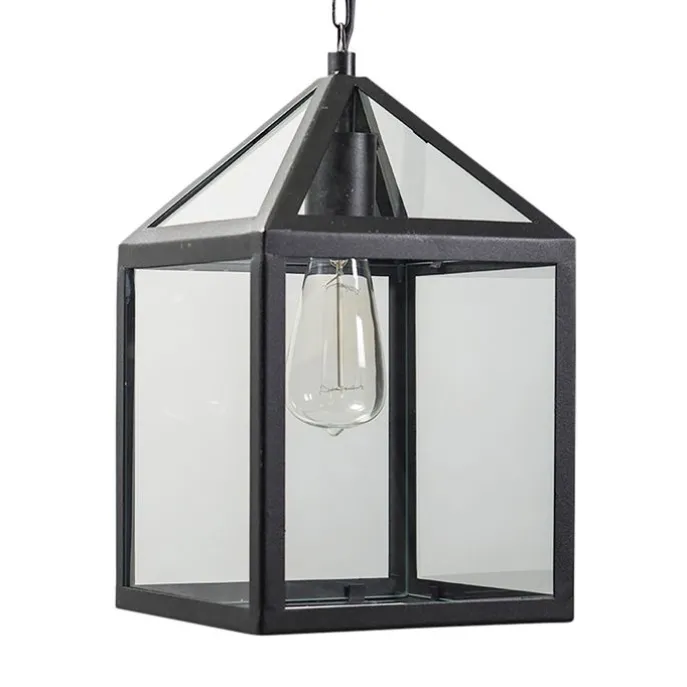 Industriële buiten hanglamp zwart IP23 - Amsterdam