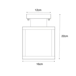 Industriële buiten plafondlamp zwart met goud - Rotterdam
