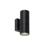 Industriële buiten wandlamp zwart 2-lichts IP44 - Vigo