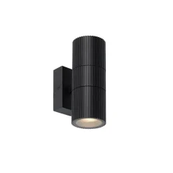 Industriële buiten wandlamp zwart 2-lichts IP44 - Vigo