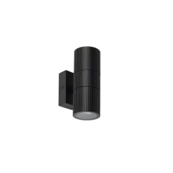 Industriële buiten wandlamp zwart 2-lichts IP44 - Vigo