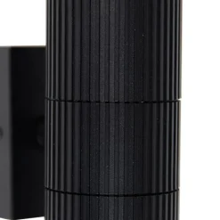 Industriële buiten wandlamp zwart 2-lichts IP44 - Vigo