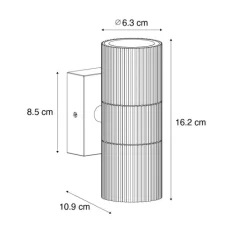 Industriële buiten wandlamp zwart 2-lichts IP44 - Vigo