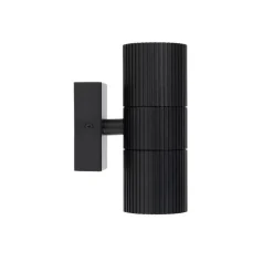 Industriële buiten wandlamp zwart 2-lichts IP44 - Vigo