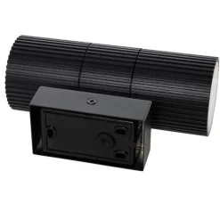 Industriële buiten wandlamp zwart 2-lichts IP44 - Vigo