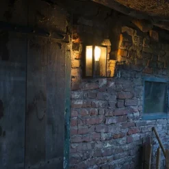 Industriële buiten wandlamp zwart met glas 25,5 cm IP44 - Rotterdam